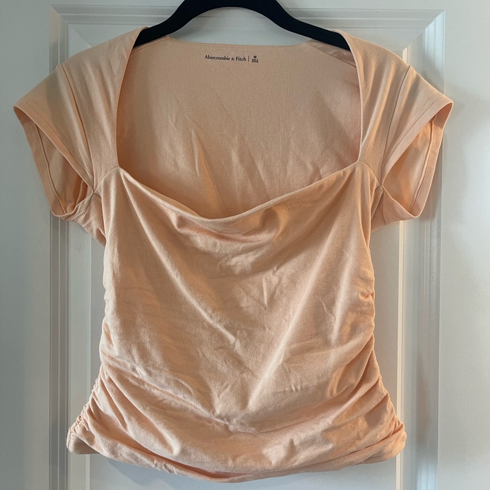 The A&F Ava Short-Sleeve Top - Light Orange